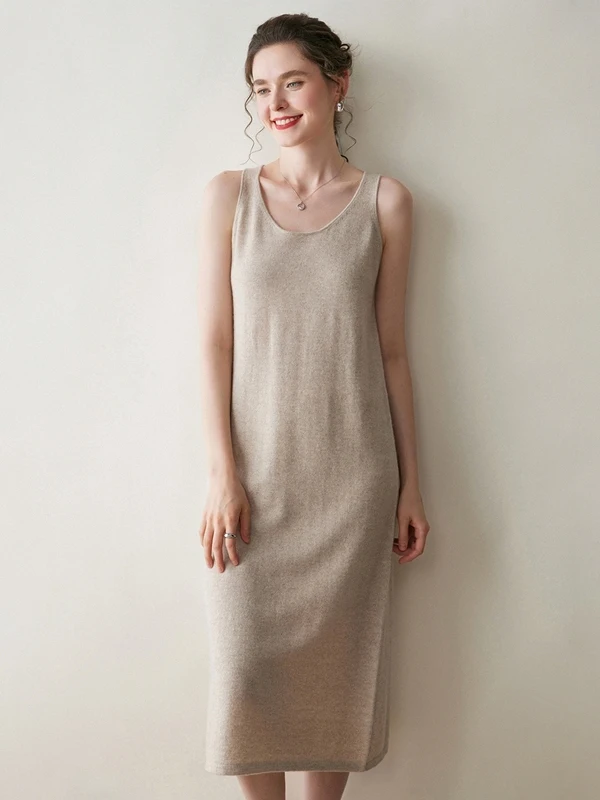 

Осенне-зимний женский вязаный жилет с круглым вырезом, облегающий, средней длины, повседневный, комфортный, мягкий, однотонный