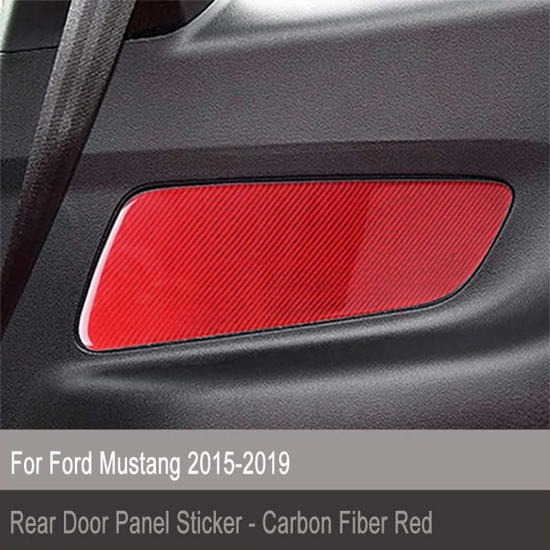 

For Ford Mustang 2015-2019 Car Carbon Fiber Rear Door Panel Door Cover Protective Carbon Fiber Trim