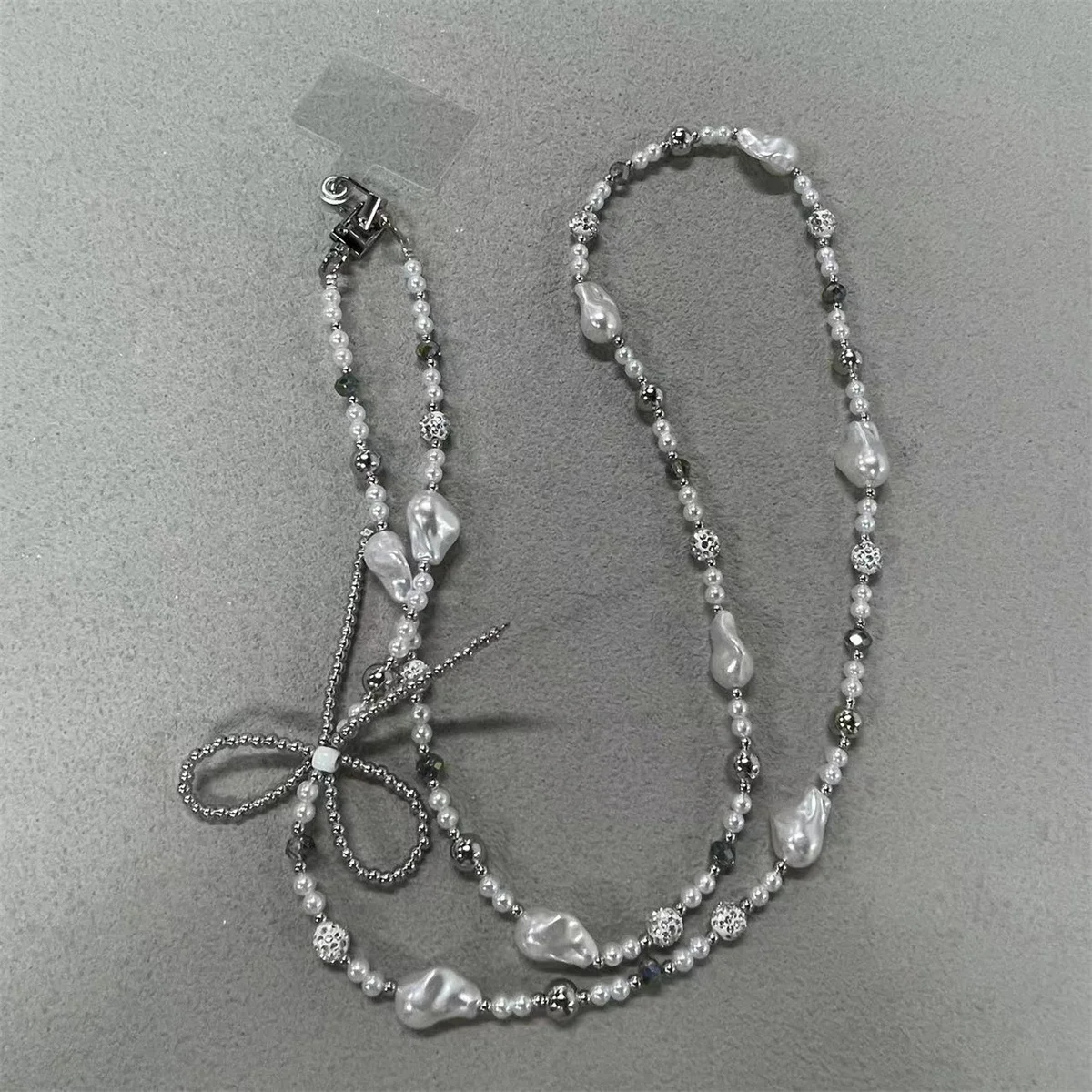 Pearl Bow Beaded Crossbody Chain Fashionable And Versatile Phone Case Pendant Phone Hanging Rope