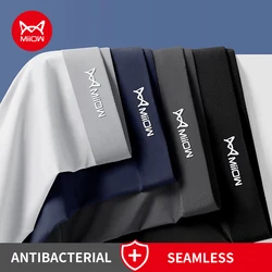MiiOW 3Pcs Ice Silk Men Boxershorts Graphene Antibacterial Men Underwear Breathable Mens Underpants Sexy Man Boxers Briefs L-5XL