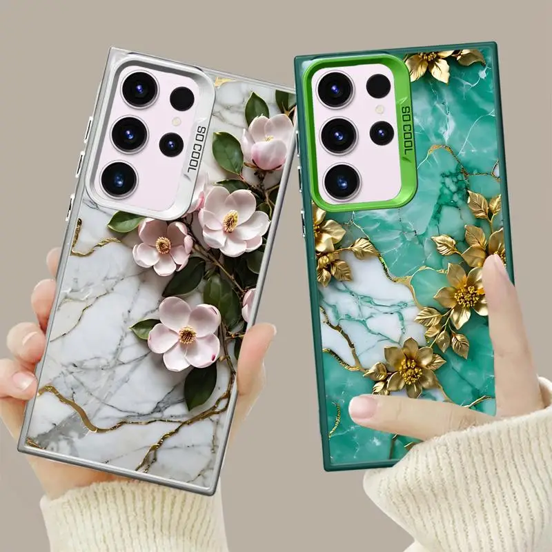 Etui Flower Marble Case do Samsung Galaxy S24 Ultra S20 S21 FE S23 Ultra Note 20 S22 Plus S20 FE S24 Soft Cover Luxury — zdjęcie 5