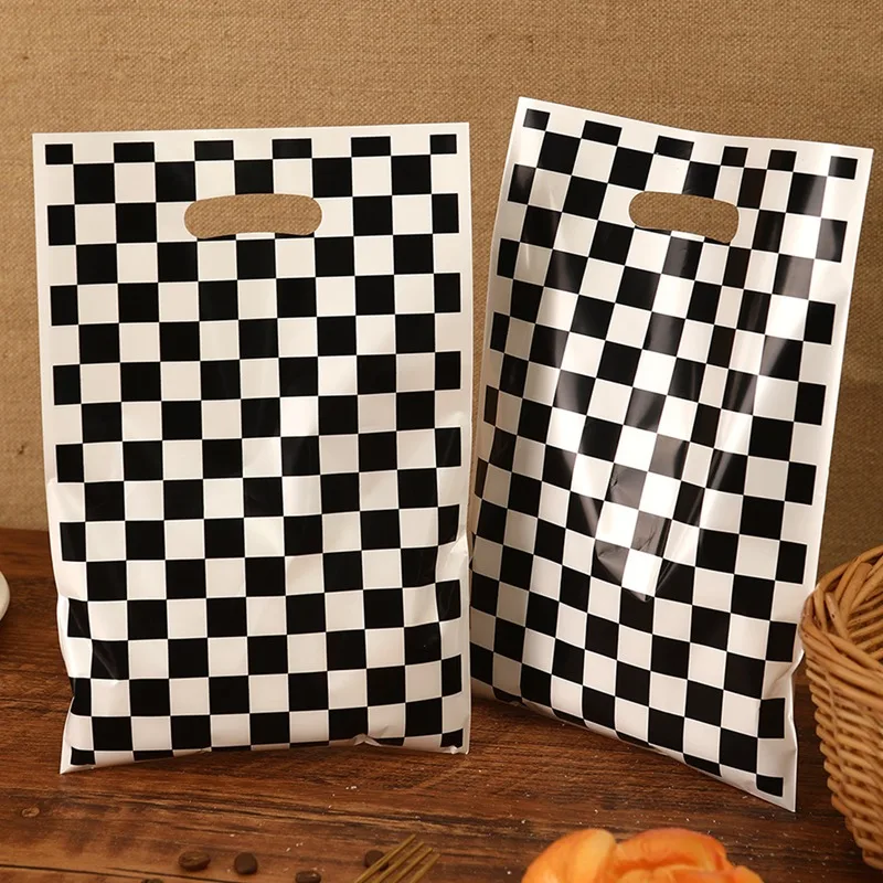 Black And White Checkered Bags Race Car Theme Party Favor Bag Goodie Candy Bags for Race Car Theme Birthday Party Decorations