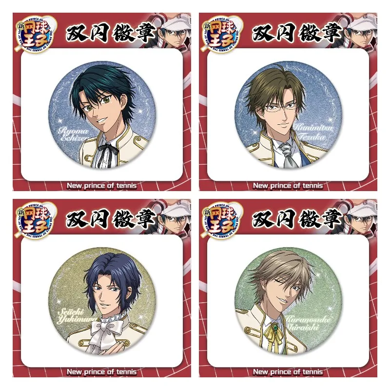 New prince of tennis Anime Figures Ryoma Echizen Tezuka Kunimitsu Metal Badge Broochs Yukimura Seiichi Character Decor Pins