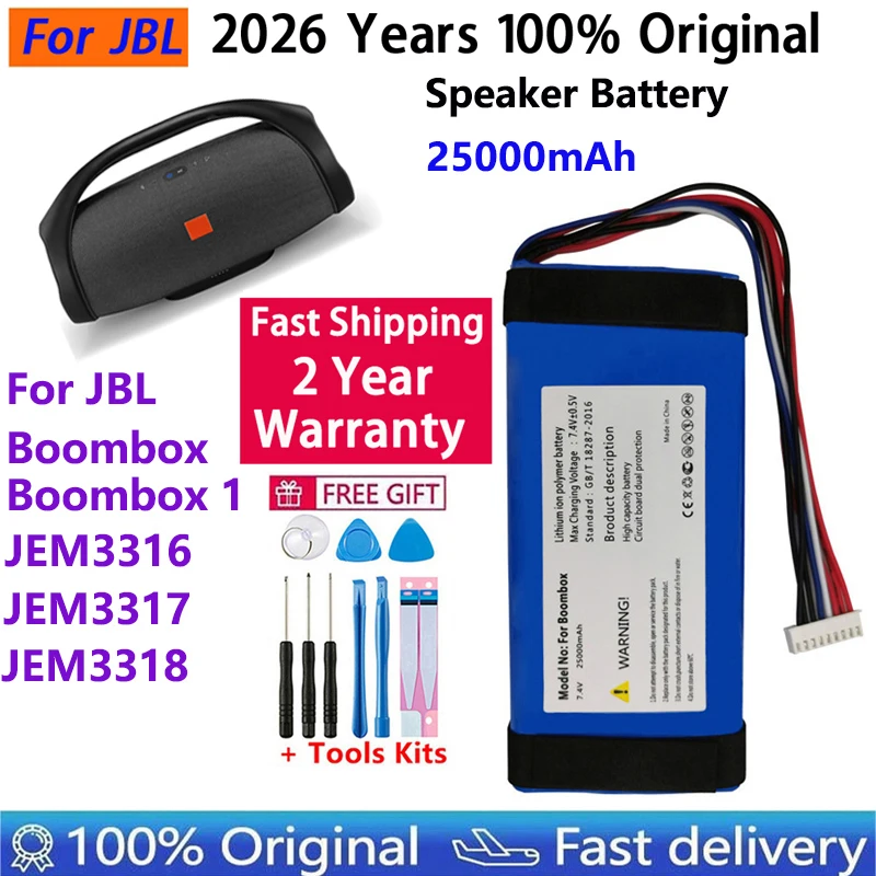 2026 Years Original Battery For JBL Xtreme Boombox Link 10 20 G03 Clip Charge Flip Pulse 1 2 3 4 5 6 Speaker Batteries Batteria