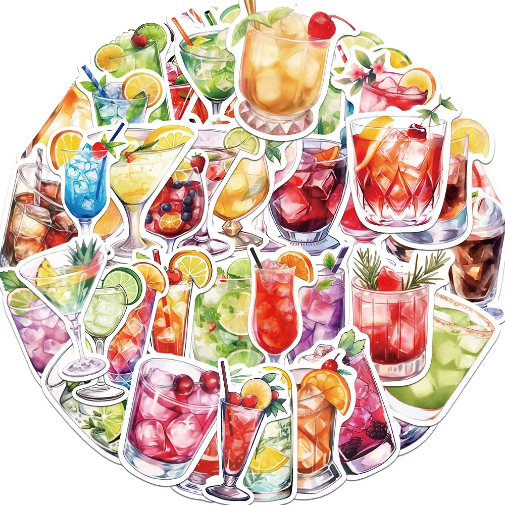 10/30/50Pcs Ins Fruit Cocktail Graffiti Stickers Decals For Scrapbook Card Laptop Phone Motorcycle Helmet Aesthetic Sticker