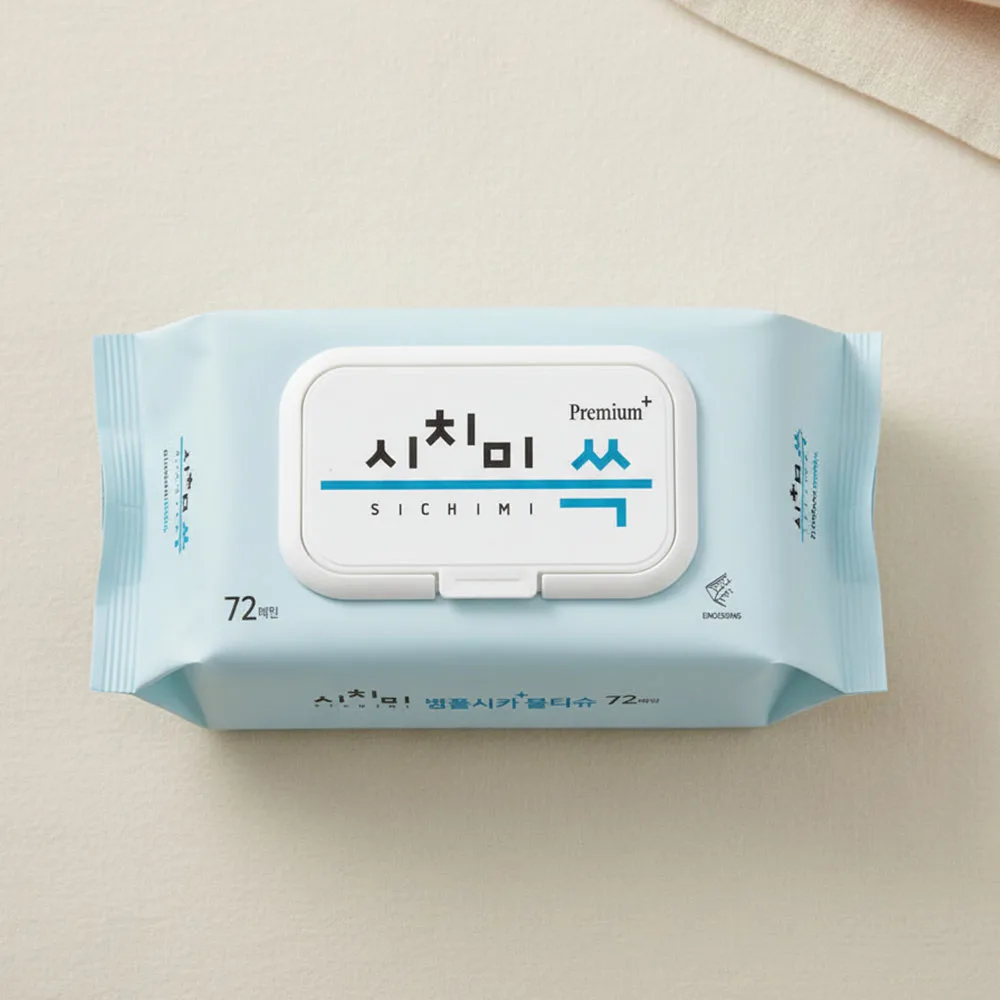 시치미 쓱 병풀시카 플러스 대용량 아기물티슈 캡형 72매 70gsm 10팩 - 7