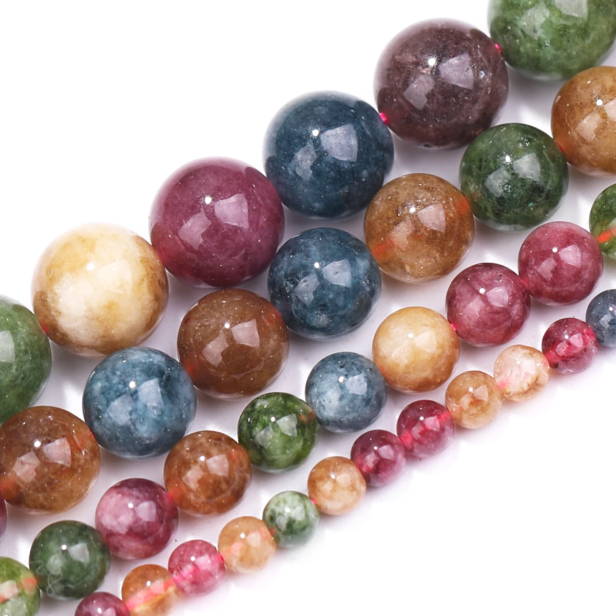 Melon Tourmaline Jade Color Loose Bead Spacers for DIY Jewelry Couple Friendship Anklet Bracelet Accessories 4-10m