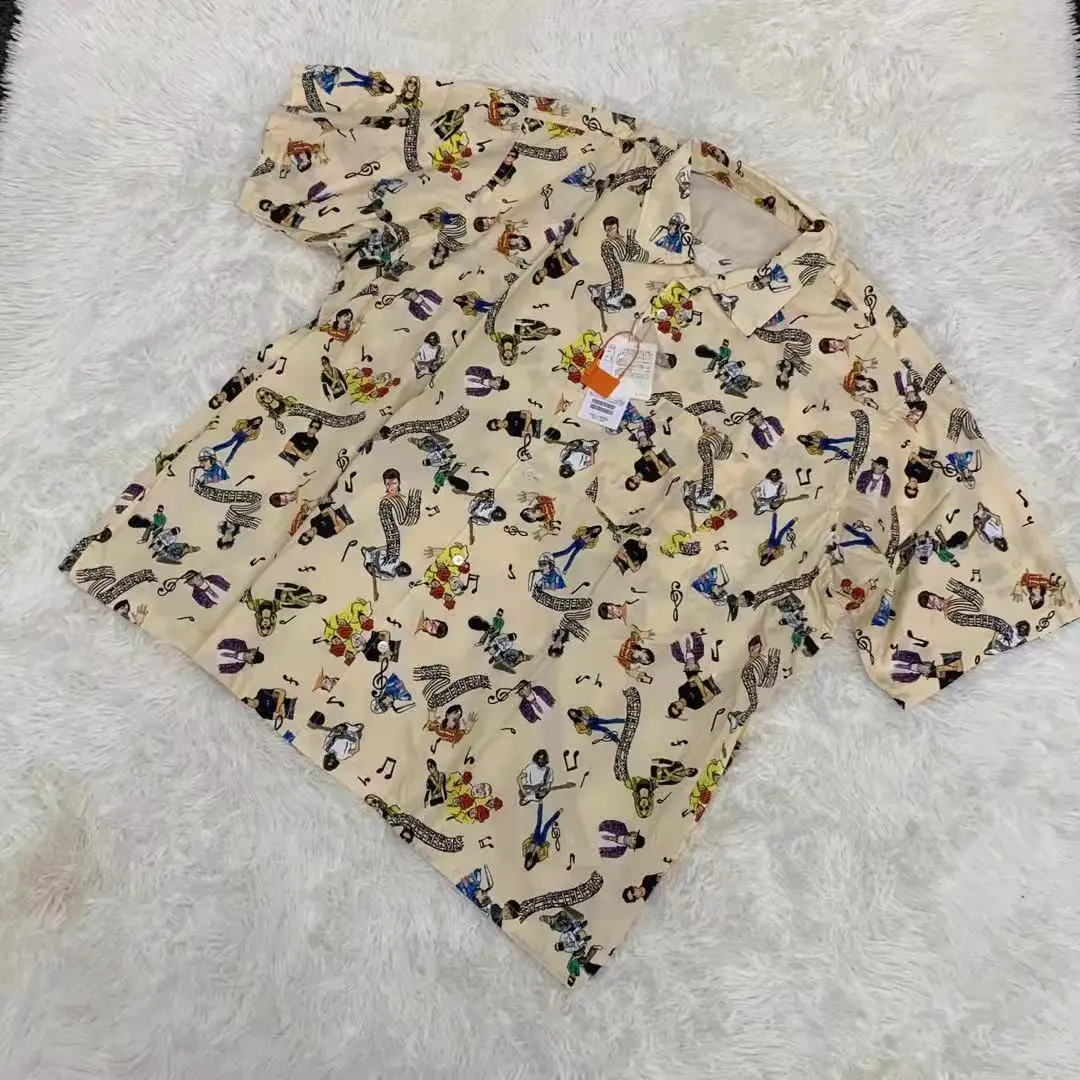 

Roer King Print irt Waed Japanese Sle Summer Hawaiian Loose Fit ort Sve Casual irt for Men All Seasons