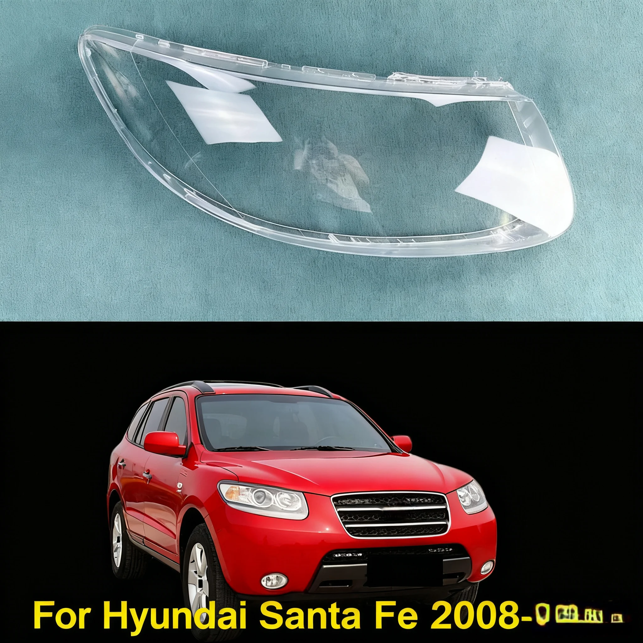 

For Hyundai Santa Fe 2008~2012 Headlight Cover Transparent Lampshade Headlamp Shell Plexiglass Replace The Original Lens