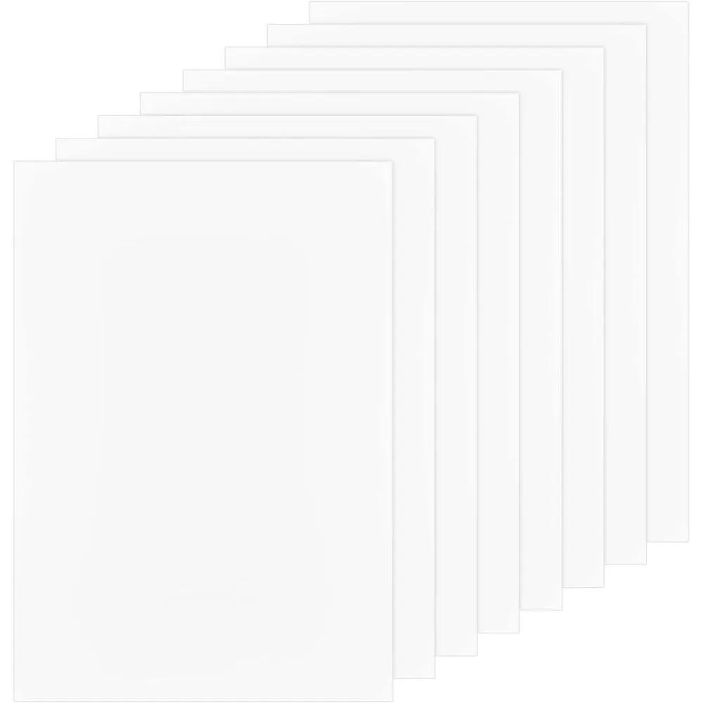 8 Sheets A4 White PVC Flexible Plastic Board Durable Frame Protective Film Sheets 12x8