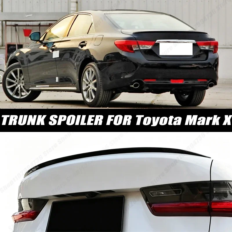 120CM Glossy Black Soft Rubber Universal Rear Trunk Spoiler 5D Carbon Look Tail Wing Fit For Toyota Mark X Sedan Accessories