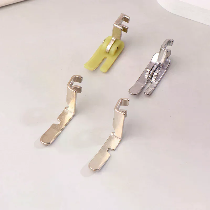 Old Sewing Machine Zipper Presser Foot Set (Iron Presser Foot, Plastic Presser Foot, Left Hole And Right Hole Single Side) 4Pcs
