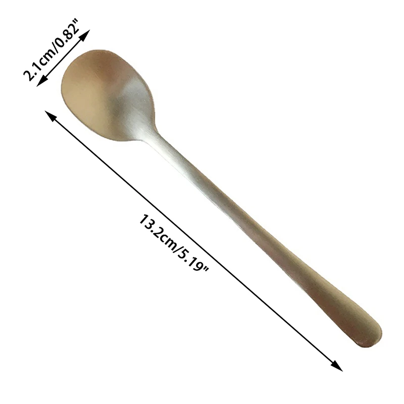 Koreanischen Stil Edelstahl Gewürz Löffel Runde Verdickte Rührlöffel Kaffee Tee Dessert Löffel Rührlöffel Geschirr