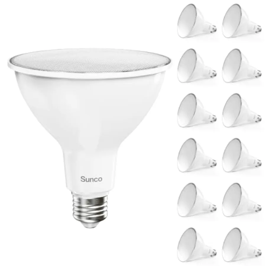 

Sunco 12 Pack Outdoor Flood Light Bulb LED PAR38 Exterior Spotlight Bulbs Weatherproof 1050 LM 13W 100W Equivalent Wet Rated Di