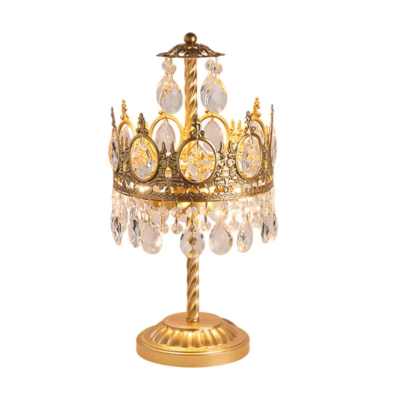 

Brass, medieval, crystal, bedroom, bedside lamp, medieval, all copper, creative, homestay