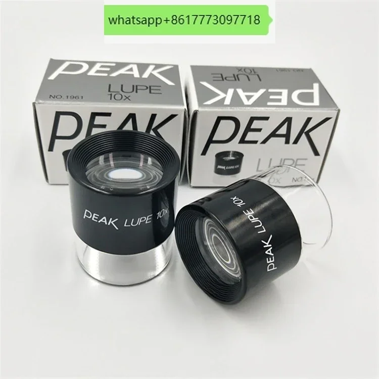 Original and authentic Japanese PEAK hand-held cylindrical magnifying glass eyepiece microscope 1961-10X