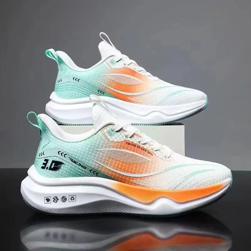 2024 Spring and Summer New Flying Woven Shoes Trendy Casual Fashion Lightweight Exercise Running Shoes Men's Soft Bottom Shoes image 2