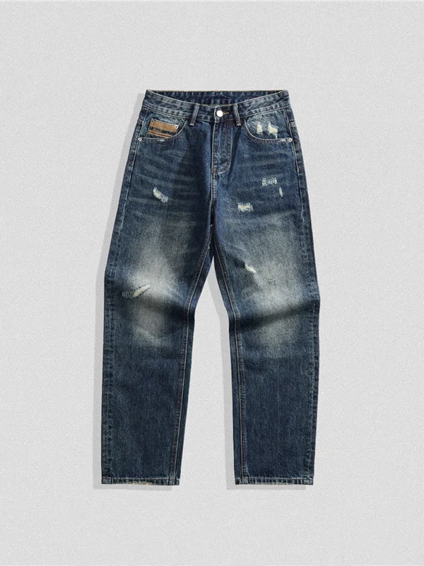 

Мужские джинсы прямого кроя с низкой посадкой, винтажные, свободные, весенне-осенние, новые, повседневные, модные, из денима