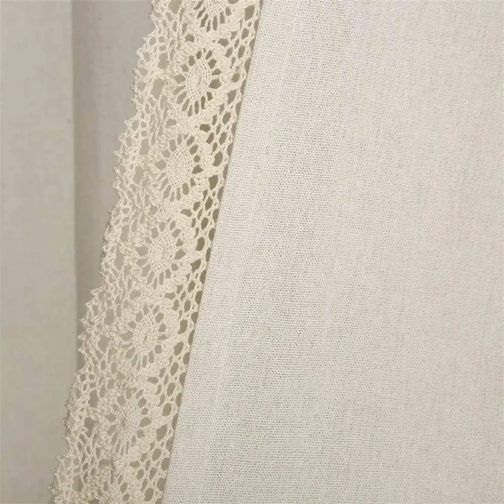 ستائر نافذة دانتيل عاجي، 54 × 120، زوج - نمط كوخ عتيق لغرفة المعيشة