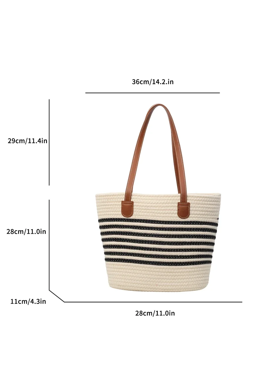 Women/Girl weave Bag Striped Design weave Tote Bag Large Capacity Beach Boho Style Handbag Fulfilment Shopping Bag Bolso Mujer