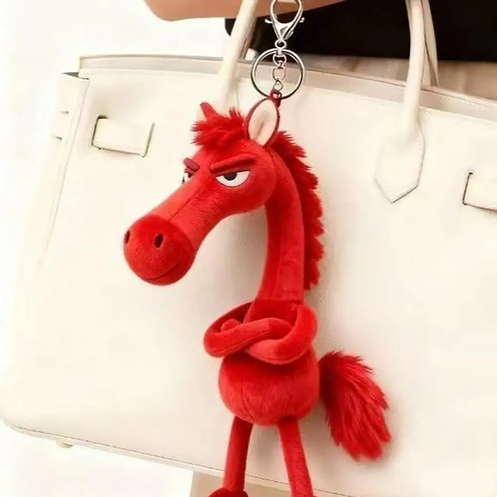 ぬいぐるみ黒馬ぬいぐるみキーホルダー柔らかいぬいぐるみペンダントかわいい布で満たされた馬のアクセサリーバッグバックパックハンドバッグギフト用