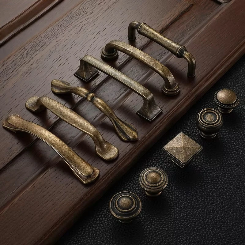 Antique Bronze Wardrobe Door Handles, vintage Cabinet/Wine-Cabinet Pulls, Retro Single-Hole Drawer Knobs, Furniture hardware