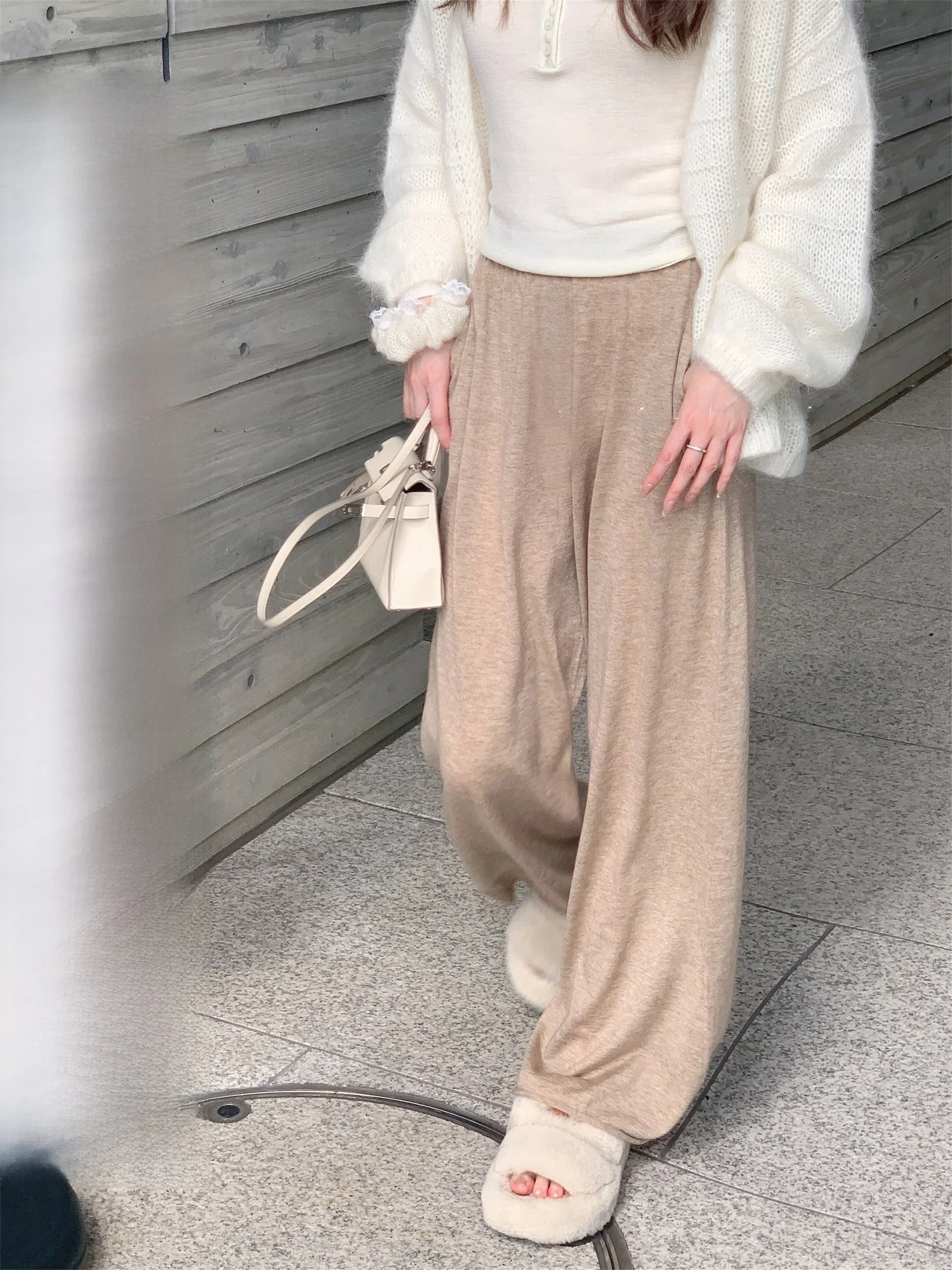 

CSK Cupid Ultra Fine 30 Wool Dra Pants 60 Yards High Susps Dstring Casual Trousers for Women Ele Warmth