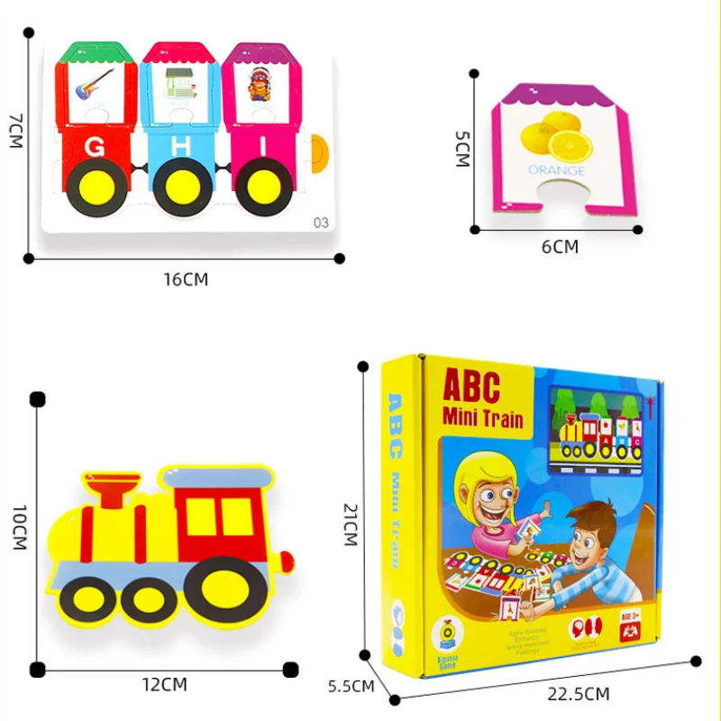 Innovazione Alfabeto per bambini Treno Puzzle Forma geometrica Giocattolo Riconoscimento delle parole Cognizione Montessori Giochi per bambini Regali