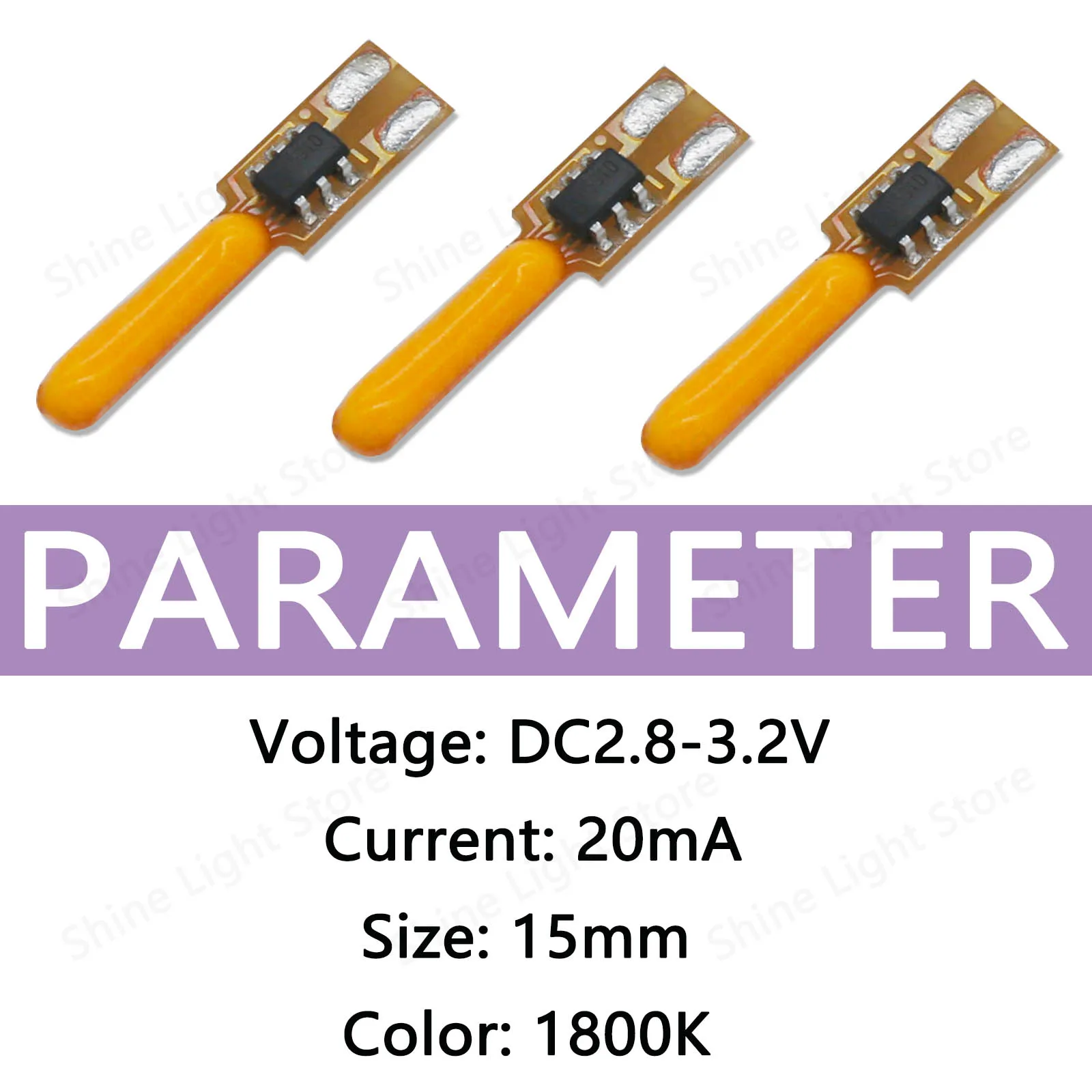 LED COB النيزك دش الضوء المتدفق 3 فولت 15 مللي متر LED خيوط فلاش التدفق 1800 كيلو الدافئة الأبيض ملحقات المصابيح ديود الديكور DIY بها بنفسك