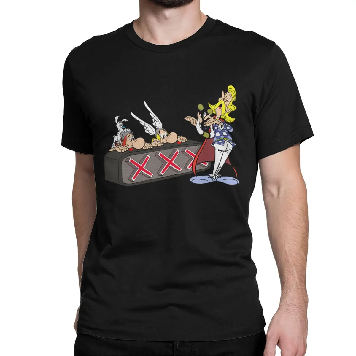 Asterix And Obelix T-Shirt Men Women's Round Neck Pure Cotton T Shirt Cacofonix Got Talent Short Sleeve Tee Shirt Adult Tops