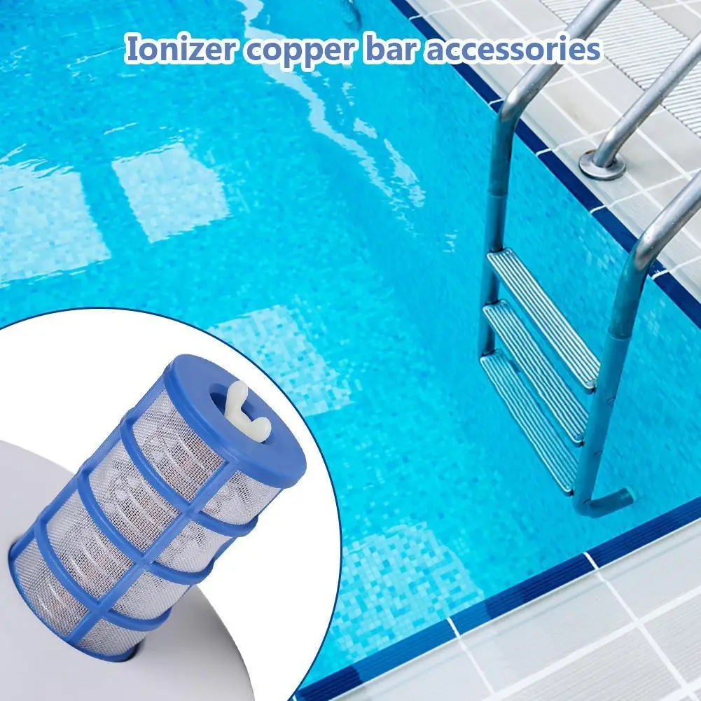 Solar Pool Ionizer Parts Replacement Set Copper Anode for Spring Basket Screen Ionizer Purifier Cleaner Parts