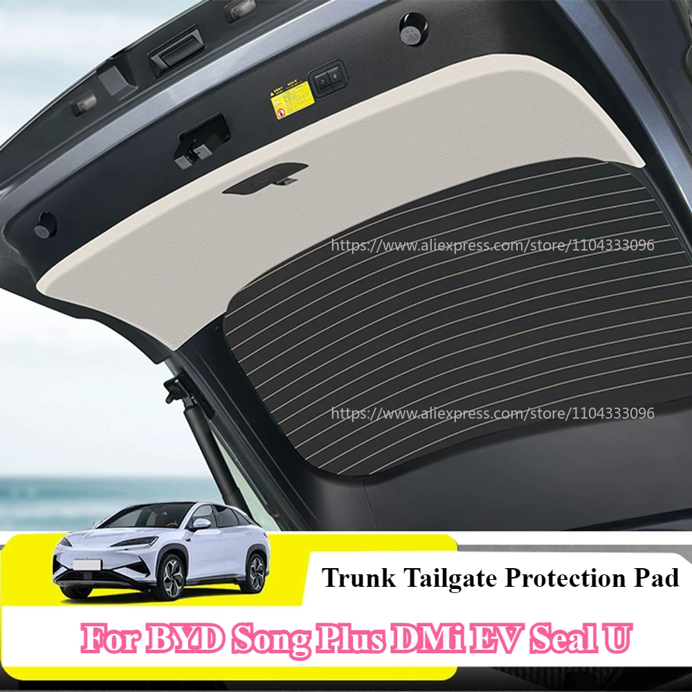 

For BYD Song Plus DMi EV Seal U 2023-2025 Car Trunk Tailgate Protection Pad Leather Ailgate Anti-collision Sticker Accessories