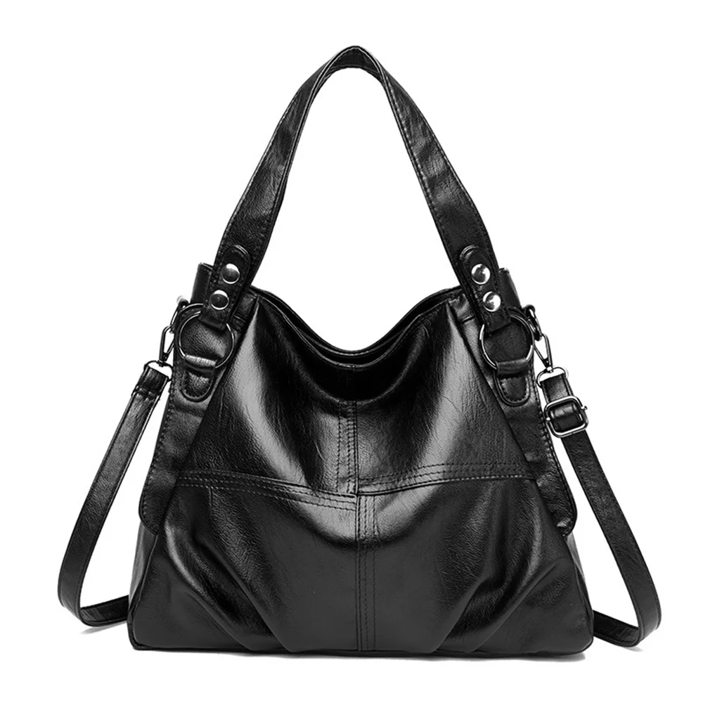 

Big Shoulder Bags For Women Large Hobo Shopper Bag Solid Color Quality Soft Leather Crossbody Handbag Lady Travel Tote Bag