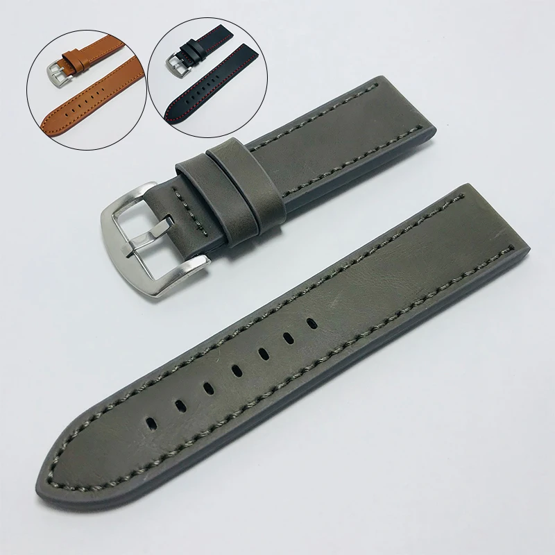 Watchbands Genuine Leather Watch Band straps 16mm 18mm 20mm 22mm Watch accessories Women Men Coffee Black Belt band