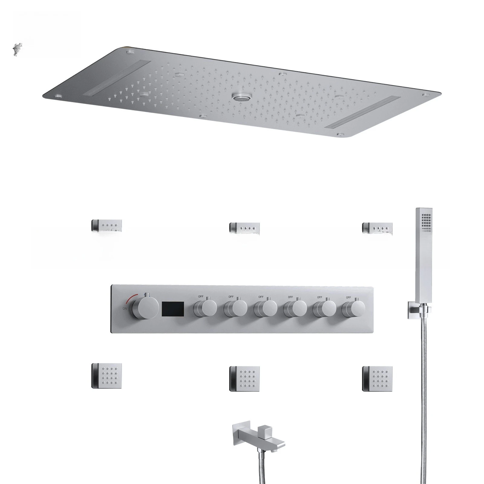 Hot and Cold Rain Shower Ensuite Bathroom Intelligent Digital Shower System Household Multifunctional Bathroom