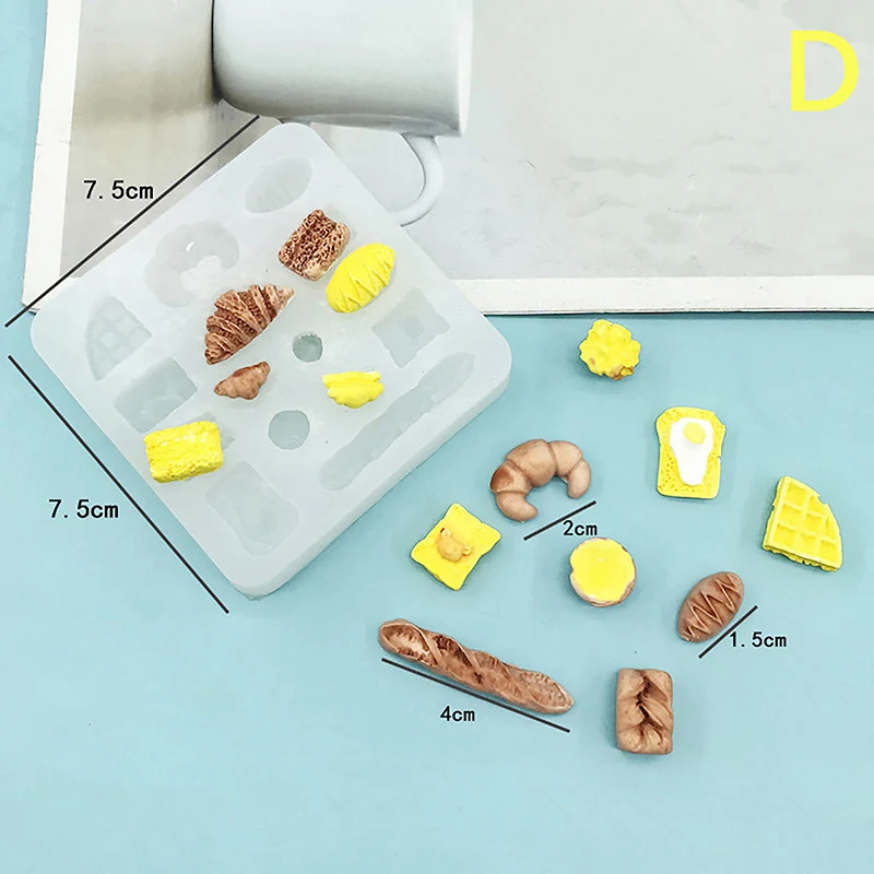 Mini DIY Silicone Mold Donuts Hot Dog Baguettes Croissants Waffles Cookies Gingerbread People