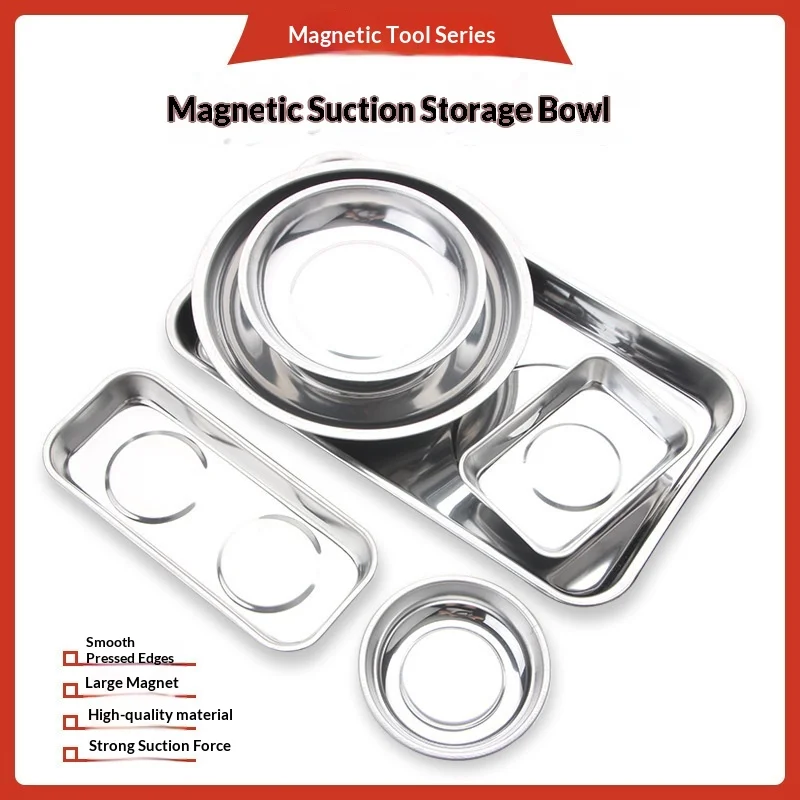 3 Inch/4 Inch/6 inch Magnetic Tool Bowl, Magnetic Parts Storage Bowl, Stainless Steel Auto Repair Tool Storage Magnetic Bowl