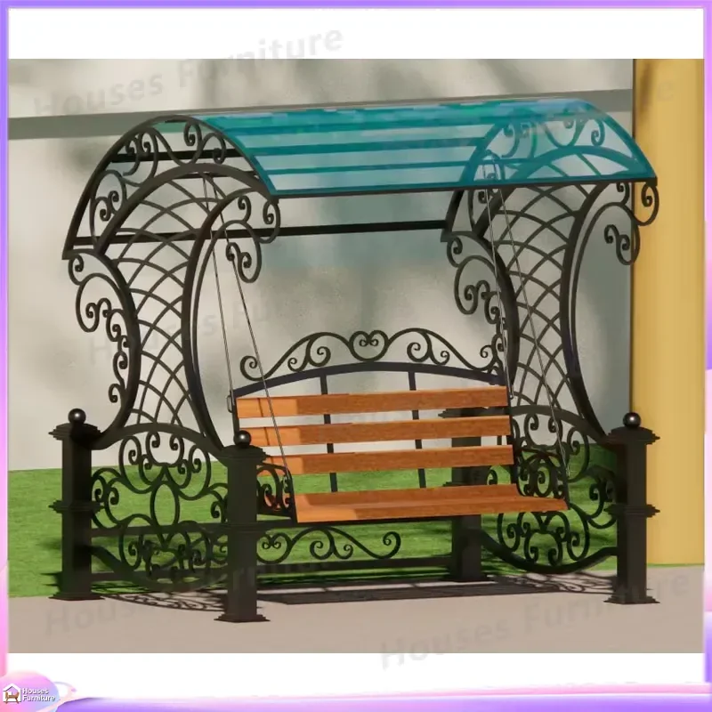 Modern Wrought Iron Outdoor Swing Chair for 2 Adults Heavy Duty Garden Patio Bench Park School Hotel Furniture Vietnam Made