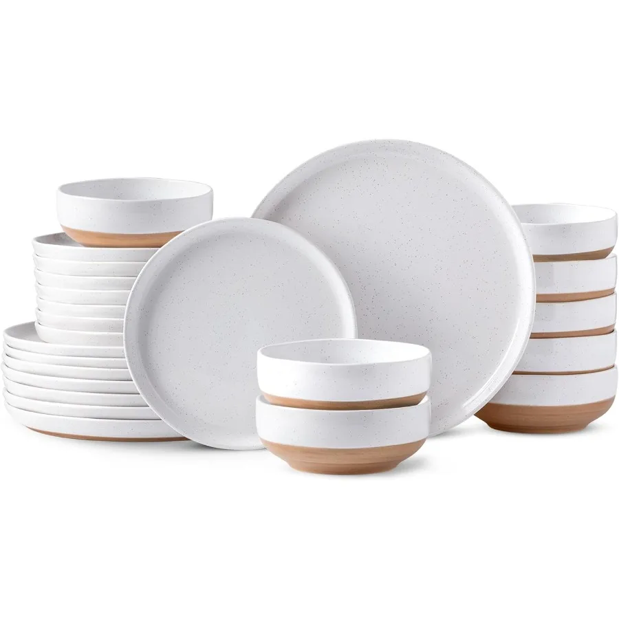 

Наборы керамической посуды на 8, 24 предмета, набор тарелок и мисок с ручной росписью и терракотовой подкладкой, устойчивый к царапинам