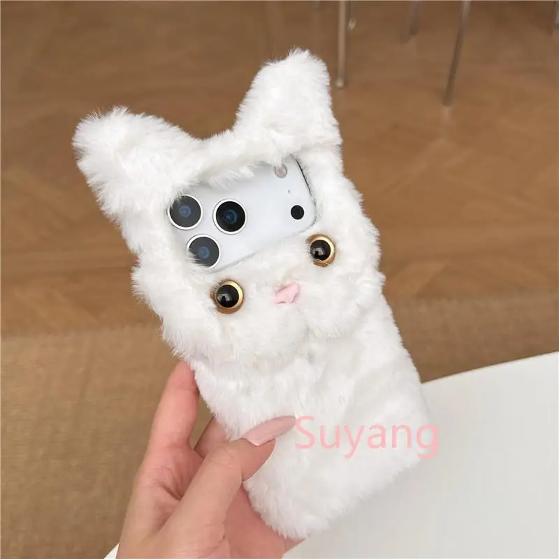 Winter Hair 3D Doll Cat Phone Cases For Xiaomi 17 Pro Max Mi Poco F8 Pro F6 F5 M7 M6 M5 M4 X7 X6 X5 X3 NFC Cover Shell Girl Gift