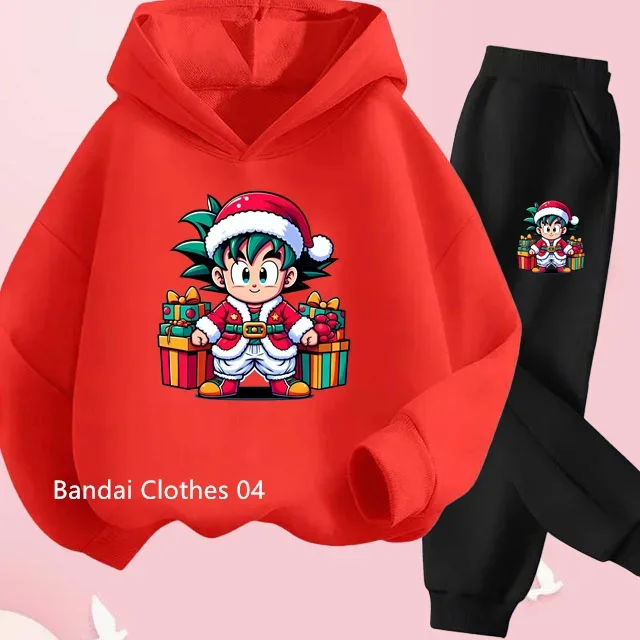 New Dragonball Goku Children\'s Clothing Boys Girls Christmas Gift Sweatshirt Spring and Autumn Casual Hoodie Pants Hoodies Set