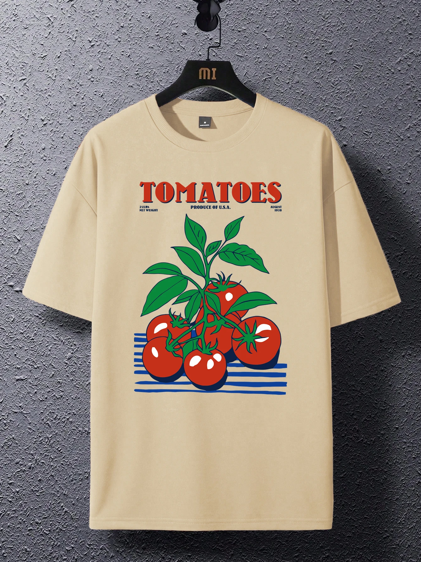 

Мужские футболки с принтом свежих ручных помидоров и фруктов, повседневная хлопковая футболка, дышащая одежда с круглым вырезом, свободная уличная одежда в стиле хип-хоп