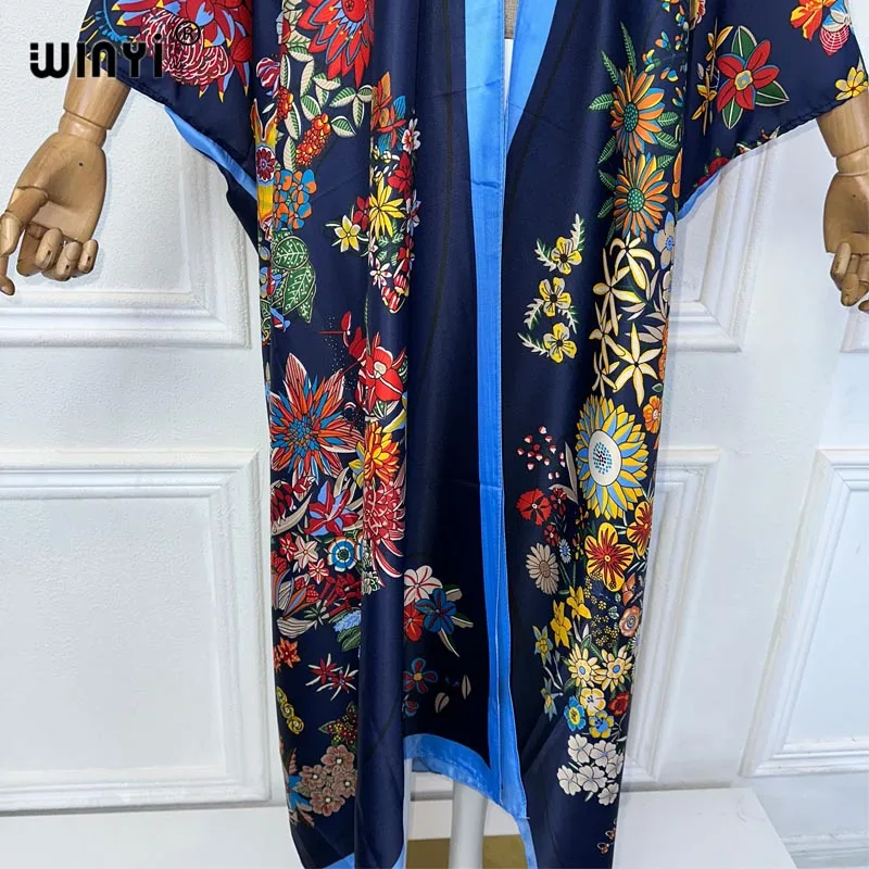 WINYI Middle East print kimonos 2 piece sets women outfit Long Cardigan And Wide Leg Pant Sets Pants Suits holiday beach cover u