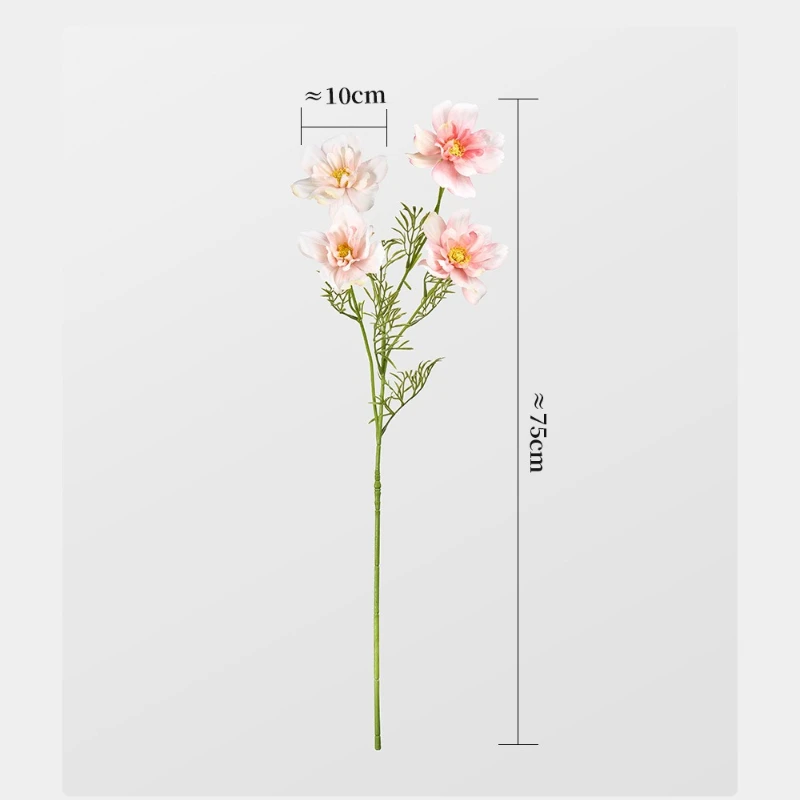 5 Stück Künstliche Große Coreopsis-Seidenblumen, Heimdekoration, Simulierte 4-Köpfige Frühlings-Coreopses, Weiße Blumen für Gartendekoration – Detail 1