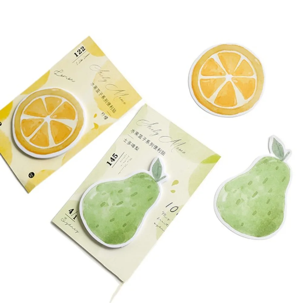 Special-shaped Cute Fruit Sticky Note Stationery Memo Pad Fruit Sticker Bookmark Self Adhesive Sticker Creative Notepad