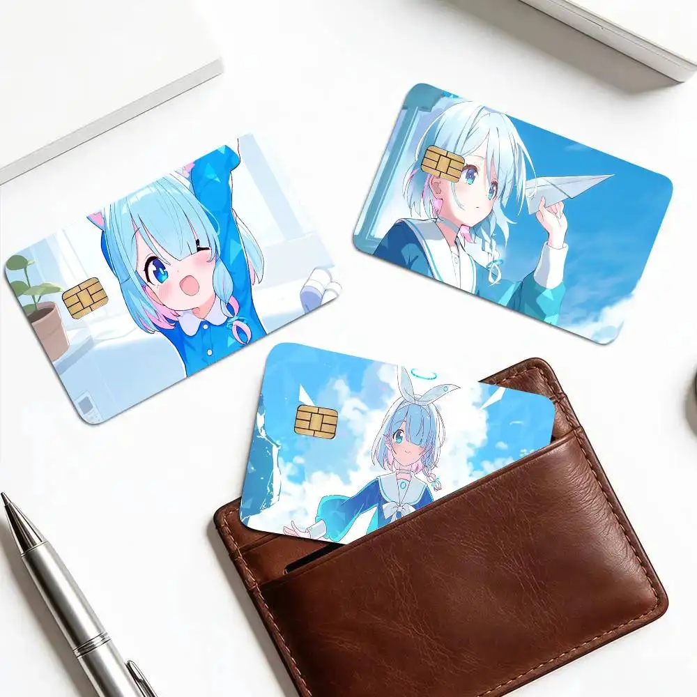 Arouna Game Blue Archive Card Sticker 4Pcs Credit Card Skin Anti Scratch Bank Debit Card Decal
