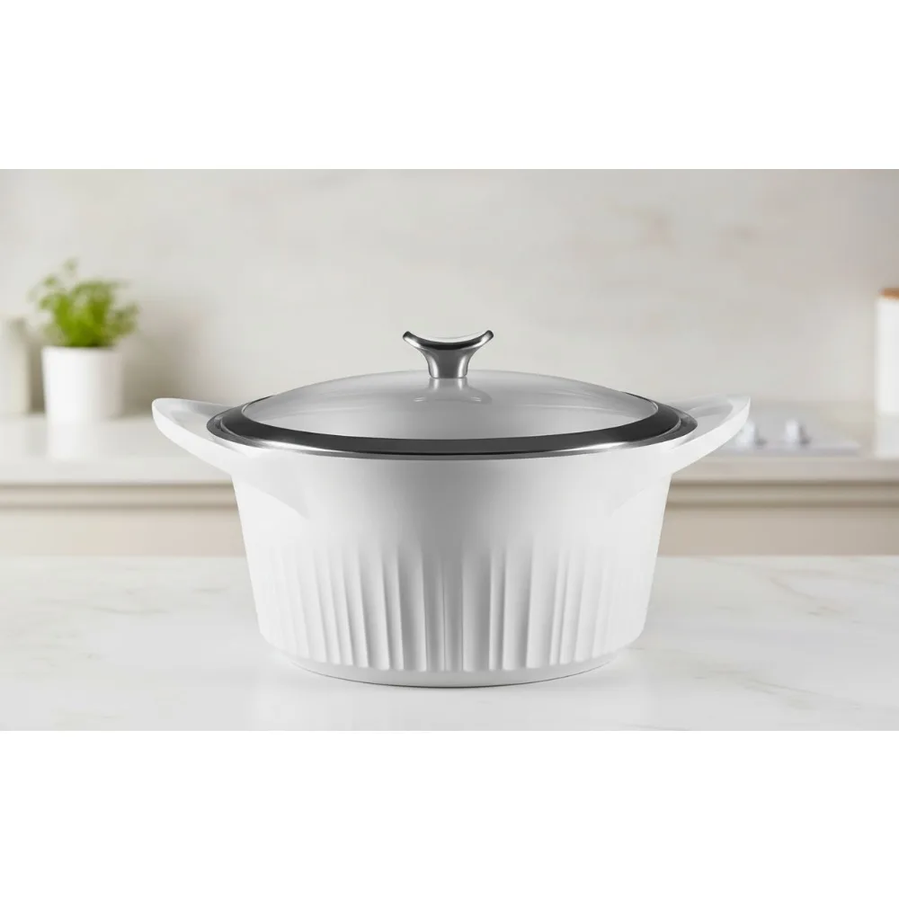 

5,5-QT литая алюминиевая голландская духовка с антипригарным керамическим внутренним покрытием, легким и быстрым ровным нагревом для выпечки, приготовления пищи, мяса и супов