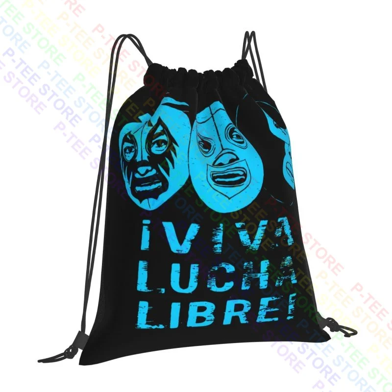 Viva Lucha Libre Mil Mascaras El Santo Blue Demon Mask Wrestling Drawstring Bags Gym Bag Hot Eco Friendly