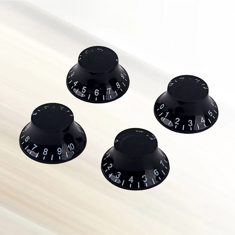 

4pcs Round Guitar Knobs Volume Tone Control Knobs Rotary Knobs Style Electric Guitar Parts Replacement GD29 (Black)