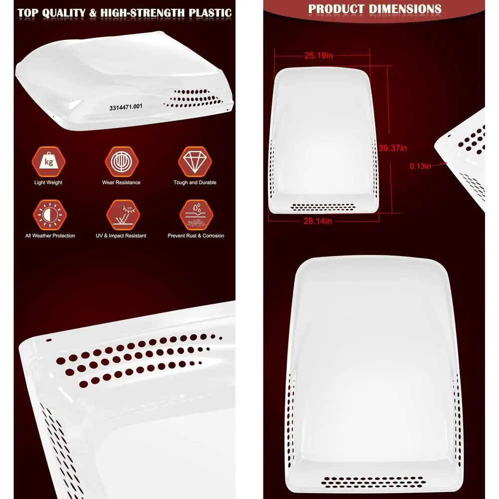 

3314471.001 RV Air Conditioner Vented Shroud for Dometic Penguin II, Compatible with 11,000-15,000 A/C and Heat Pumps